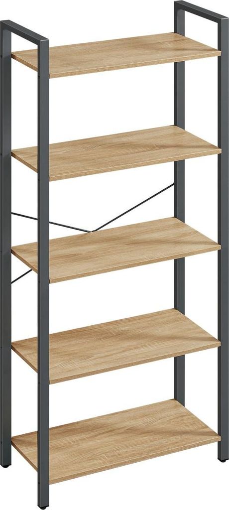 Best For Home Bücherregal Trapez – Modernes Standregal aus Holz | 4 Ebenen zur Aufbewahrung | Platzsparendes Design | Kein Aufbau nötig | Regal...