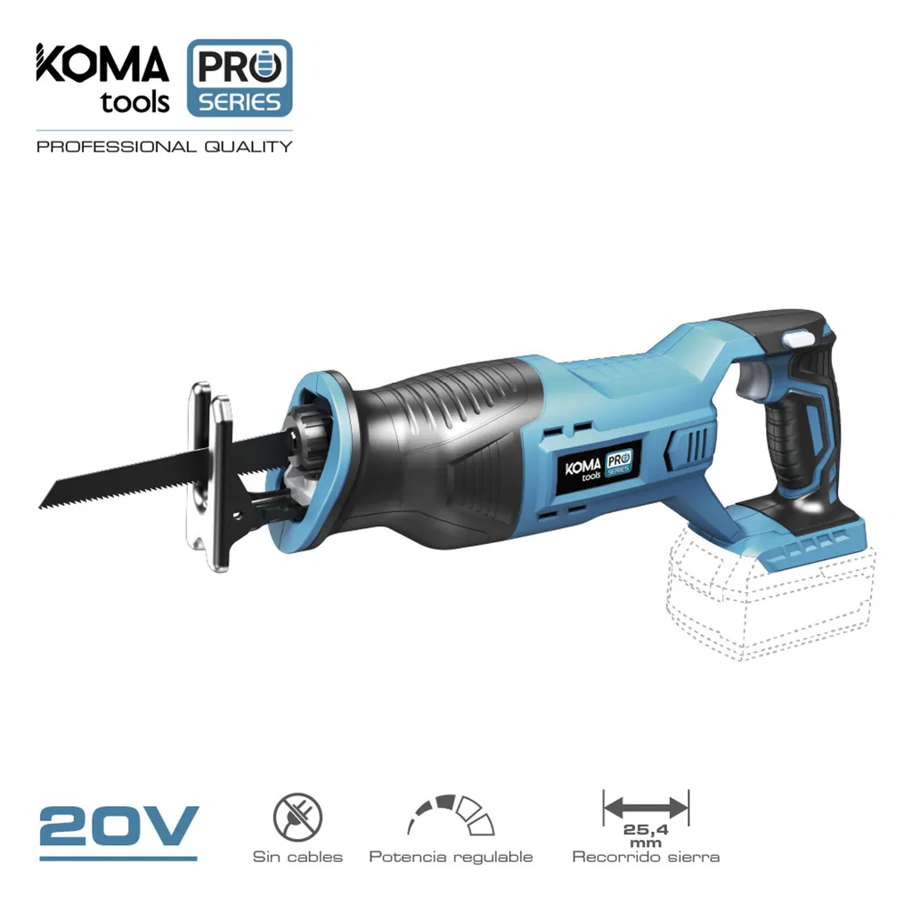 Scie Sabre Électrique 20V Koma Tools pour Découpe Polyvalente Bois