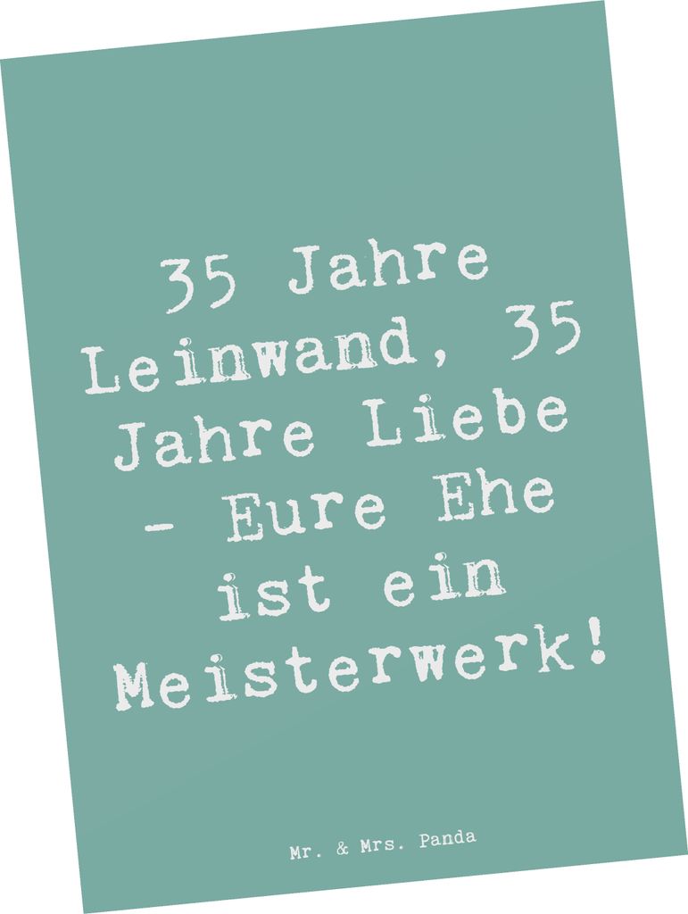 Mr. & Mrs. Panda Postkarte Spruch 35. Hochzeitstag Produktbild 