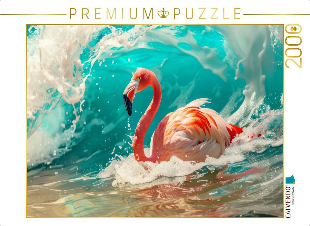 CALVENDO Puzzle Flamingos | 2000 Teile Lege-Größe 90x67cm Foto-Puzzle für glückliche Stunden