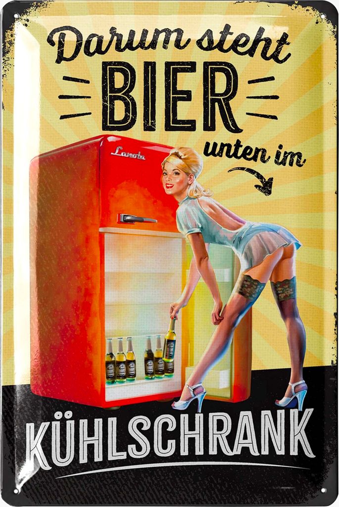 LANOLU Blechschilder retro Bier Bar Deko, Metallschilder mit Spruch für Partyraum, Küche, Bardeko, Cocktail Schild als Geschenk 20x30cm