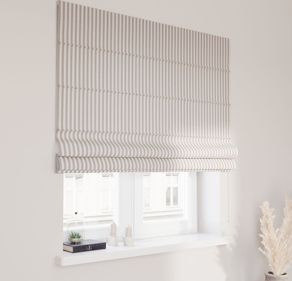 Dekoria Raffrollo Capri, grau-ecru , 110 x 150 cm