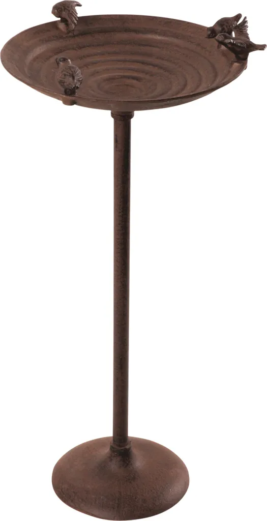 Abreuvoir pour oiseaux sur pied en fonte véritable de 40cm décor