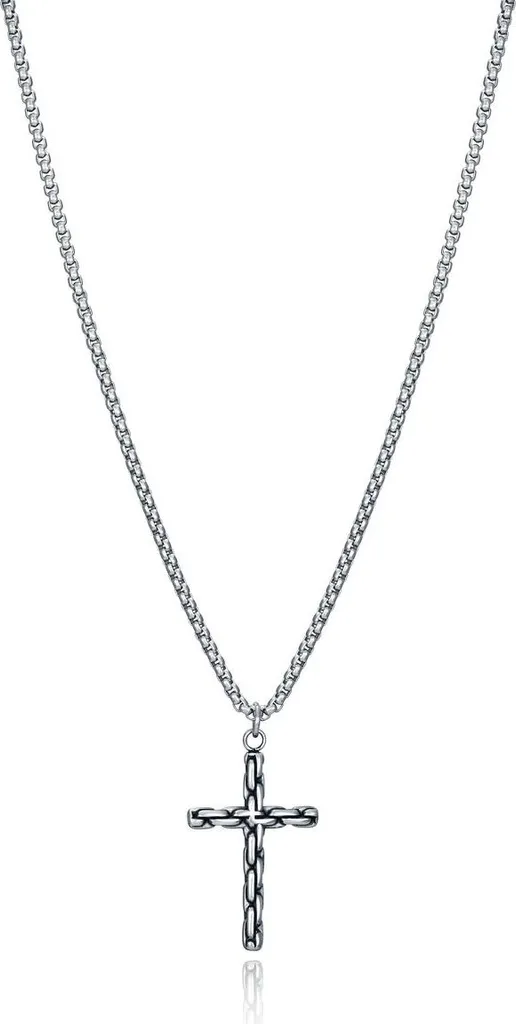 Collier Viceroy 14005C01000 pour homme en acier noir et argenté chic