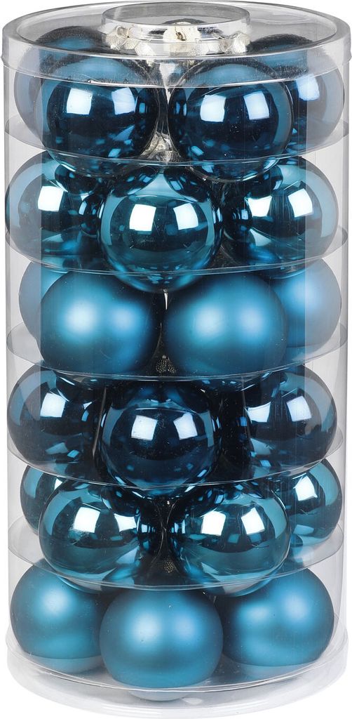 Weihnachtskugeln Glas 6cm Deep Blue, 30 Stück Produktbild 