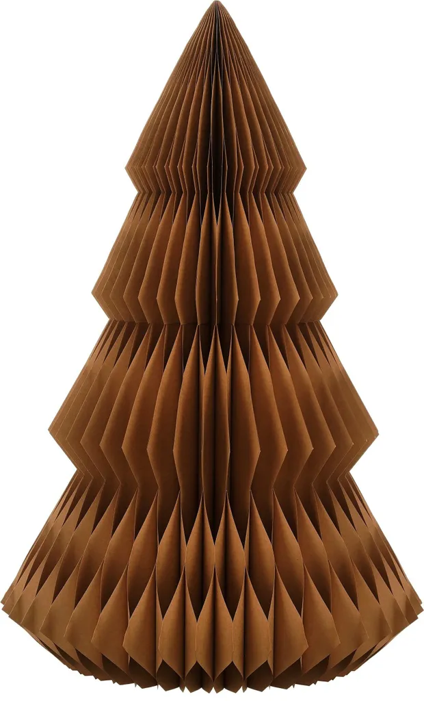 Sapin de Noël Gain de Place en Papier Marron H152 cm pour Intérieur
