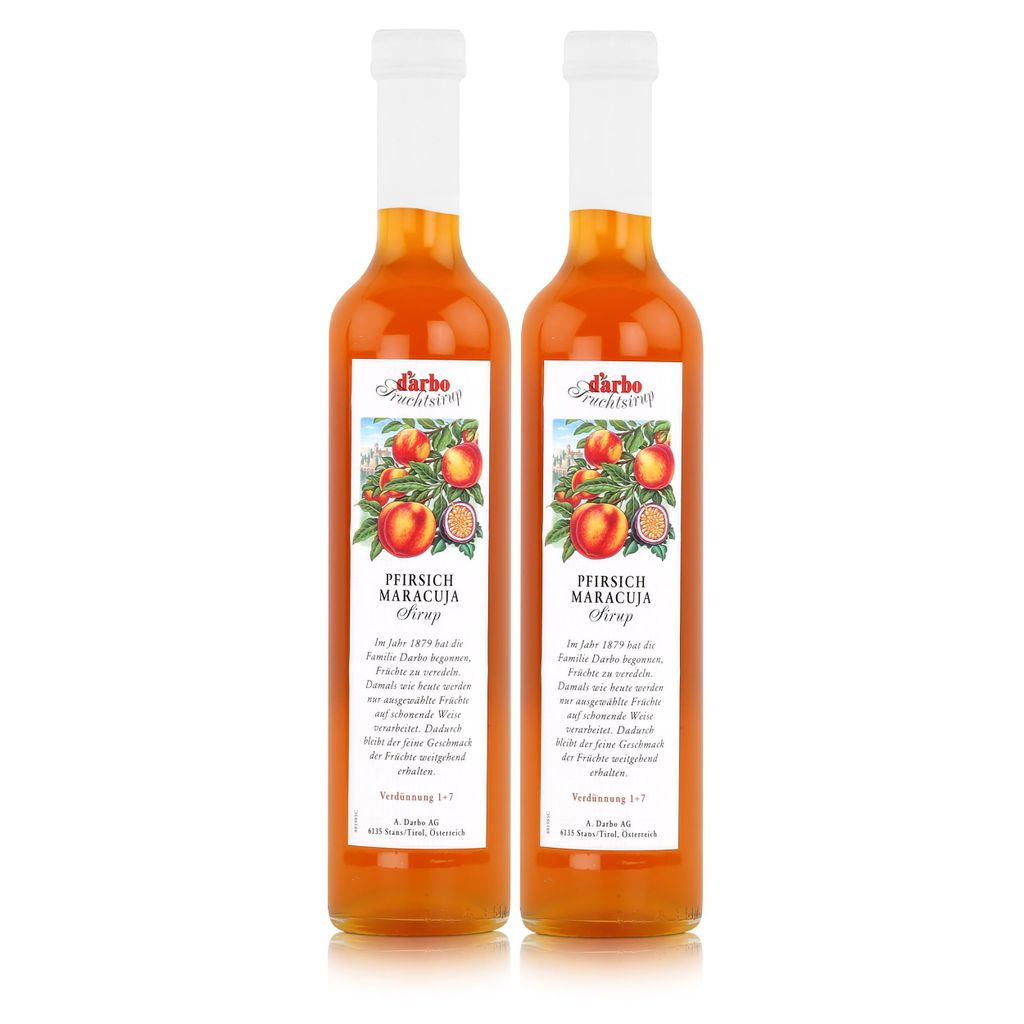 Darbo Pfirsich Maracuja Sirup 500ml - Cocktails Kaffeesirup Produktbild 