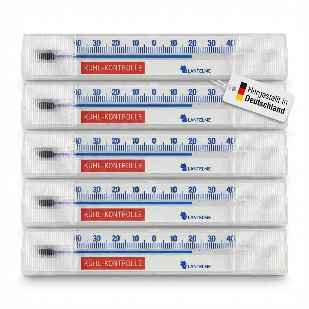 5 Stück Kühlschrankthermometer Set Waagrecht Selbstklebend Temperatur + - 40°C Analog Thermometer Gefrierschrank Kühlschrank Kühltheke Gefrie...