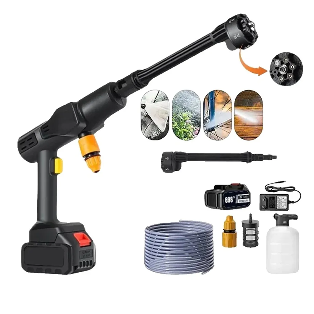 Nettoyage extérieur sans robinet : Nettoyeur haute pression 300W nomade