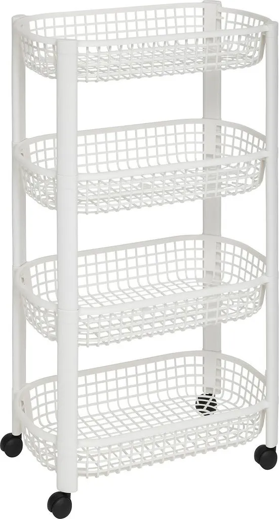 Carrellino Slim BASKET in Plastica | Salvaspazio su Ruote 46,5 cm