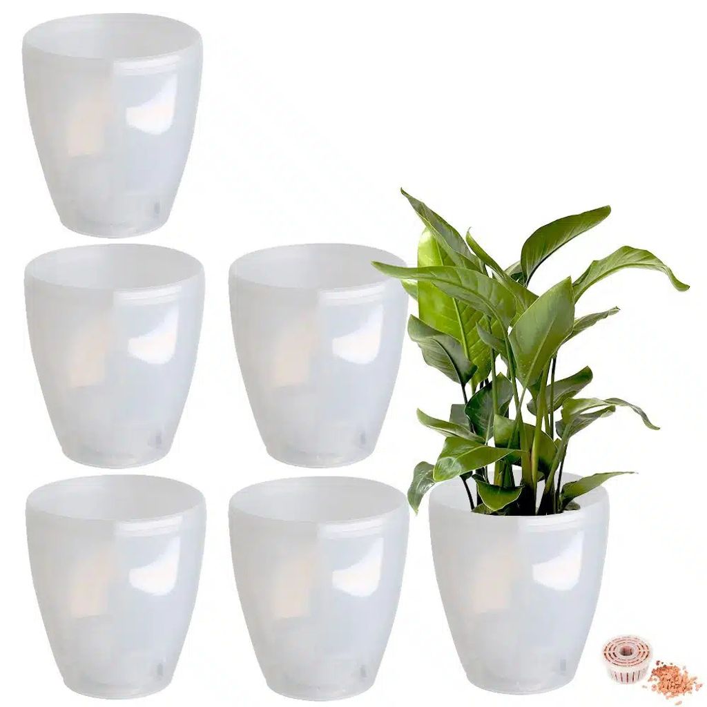 Santino Deco Twin Pflanztöpfe 6er-Set Ø 12.5 cm, H 14 cm Transparent