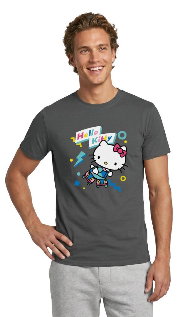 Spreadshirt Hello Kitty 90er Stil Mit Rollschuhen Männer Produktbild 