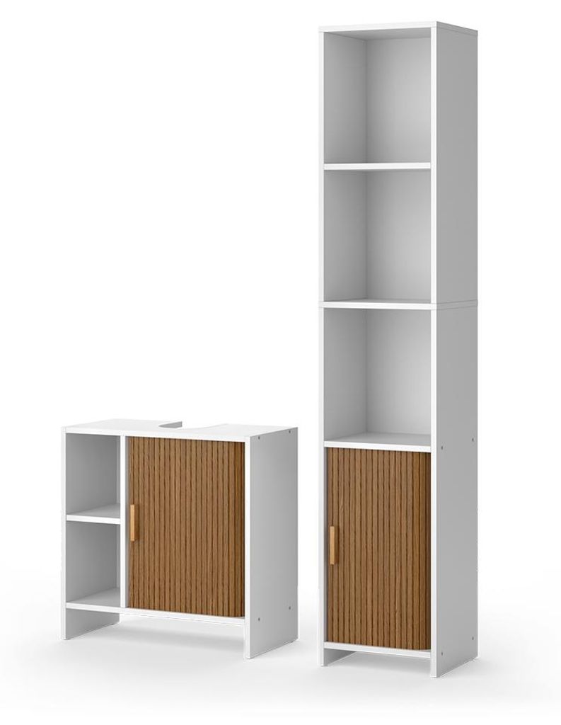 Meubles bain Vicco Norea Chêne/Blanc 2 pièces, Model 65828 Image du produit 
