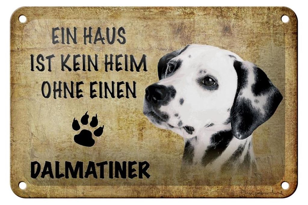 Blechschild Spruch 18x12cm Dalmatiner Hund ohne kein Heim