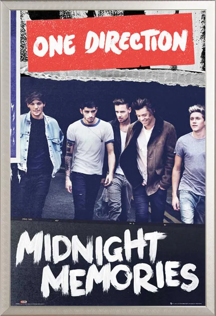 Cadre avec Poster One Direction Album Portrait Shinsuke Argenté Maxi