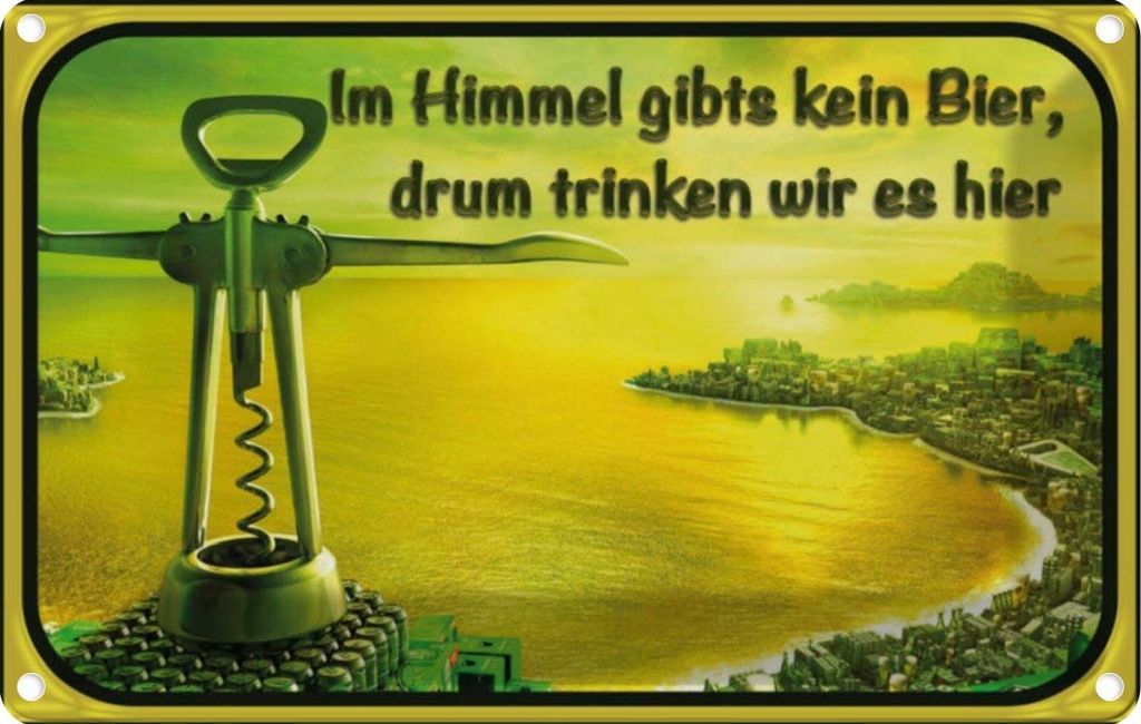 vianmo Blechschild 12x18 cm im Himmel gibt’s kein Bier Produktbild 