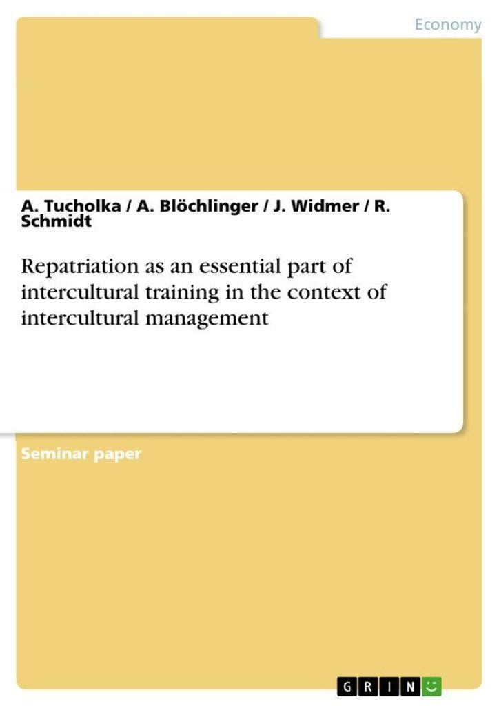 Repatriation as an essential part of intercultural training in the context of intercultural management