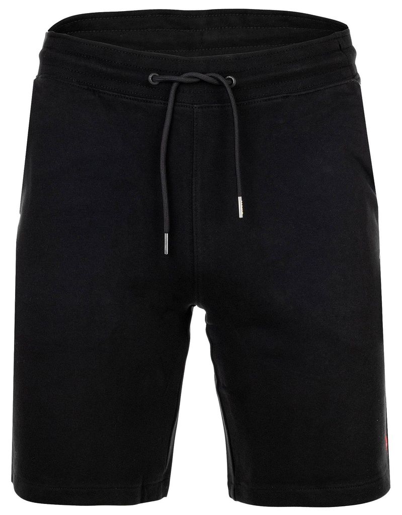 U.S. POLO ASSN. Herren Sweatshort - Diagonal Fleece Carbon Finish, Baumwolle, einfarbig Schwarz XL