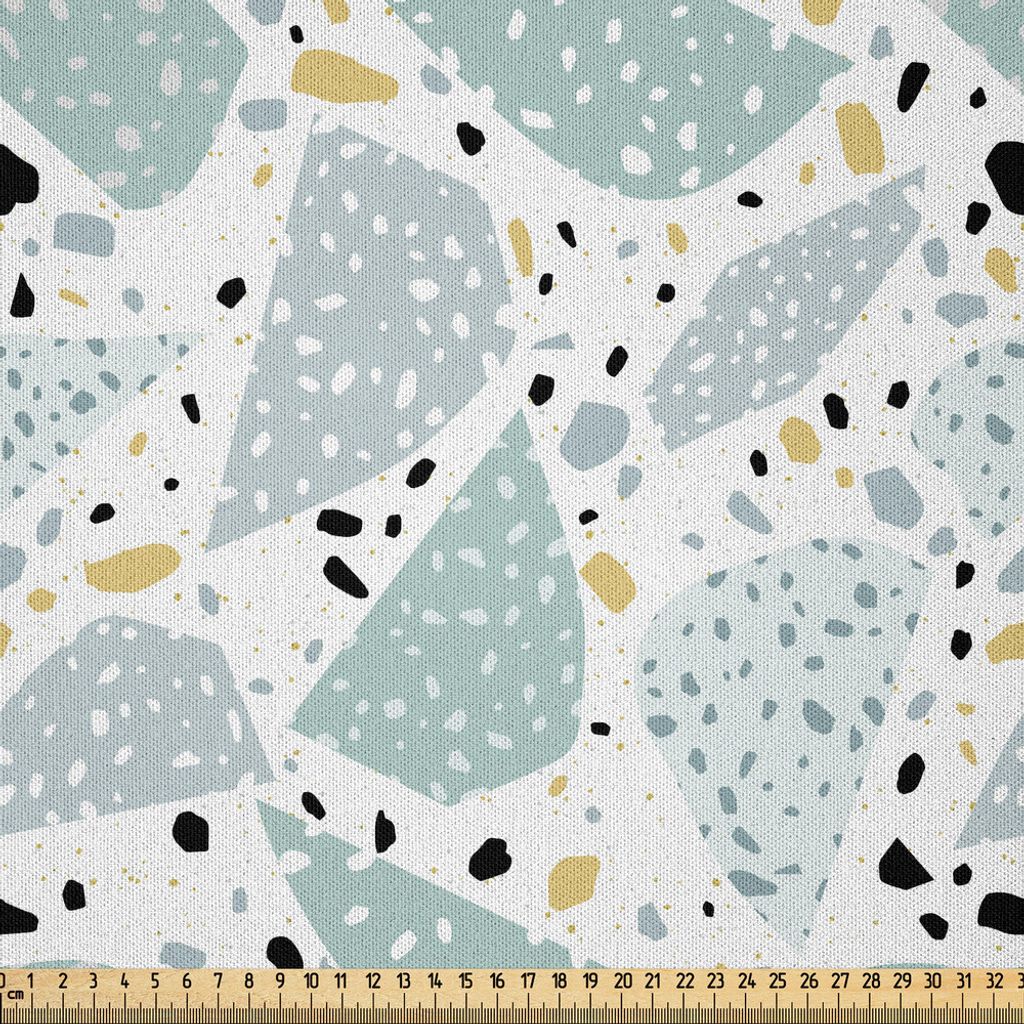 ABAKUHAUS Abstrakt Microfaser Stoff als Meterware , Stilvolle kreative Verstreute Motiv Muster, 5 M (230 x 500 cm), Pale Seafoam und Weiß