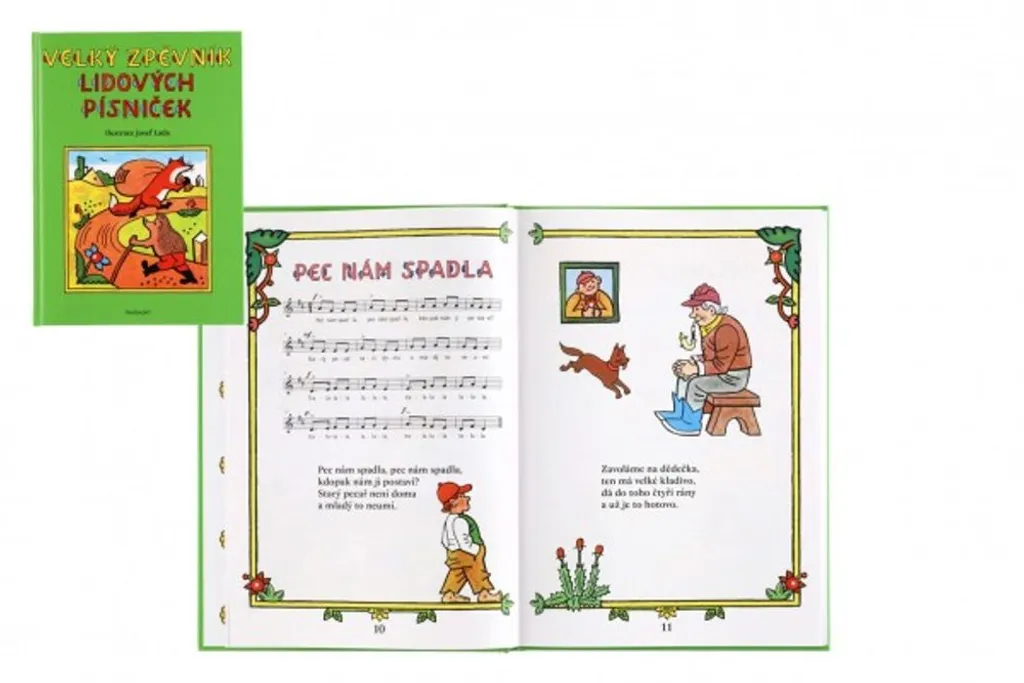 Livre de chants tchèques illustré par Josef Lada de format A4