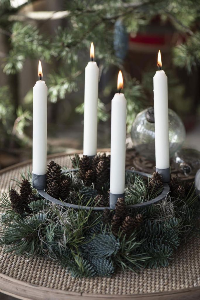 LS-LebenStil Vintage Metall Adventkerzenhalter Adventskranz Produktbild 4