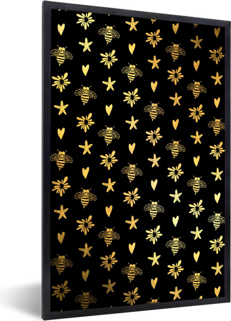 MuchoWow® MuchoWow® Gerahmtes Poster Gold - Muster - Form Produktbild 