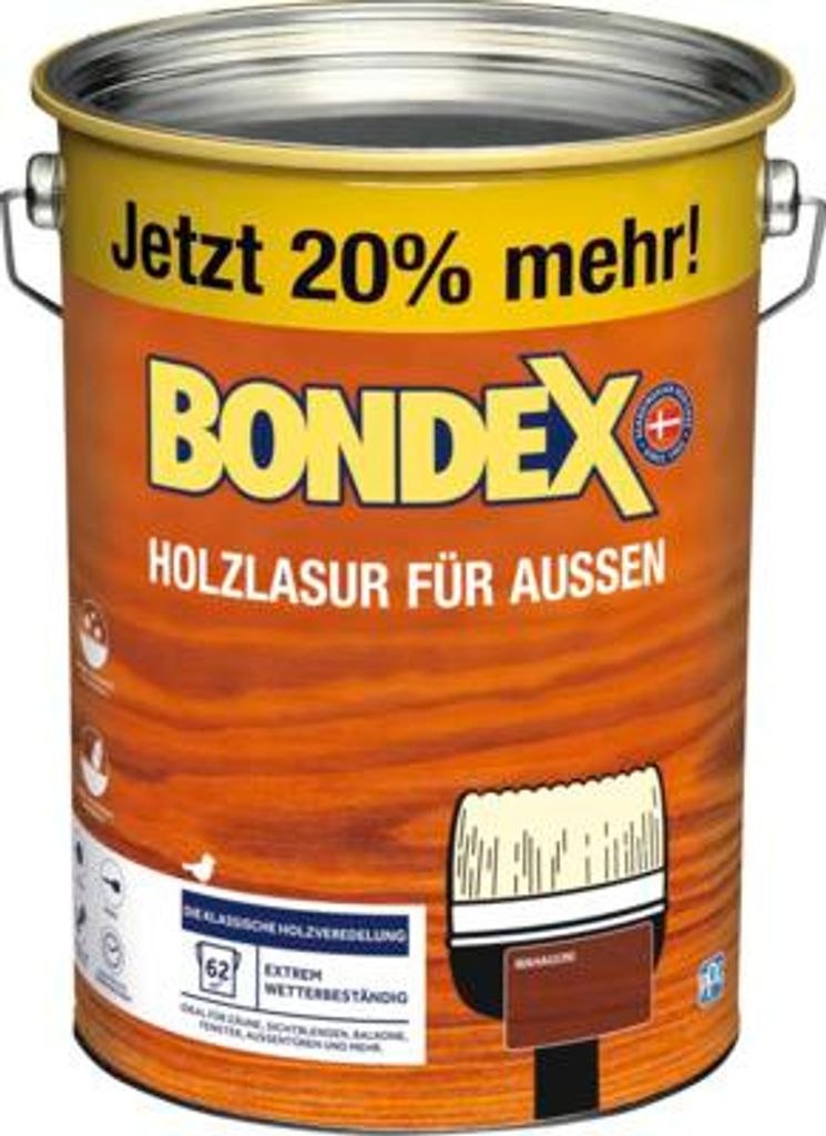 BONDEX Holzlasur mahagoni 4,8 l (20 % Gratis!) Produktbild 