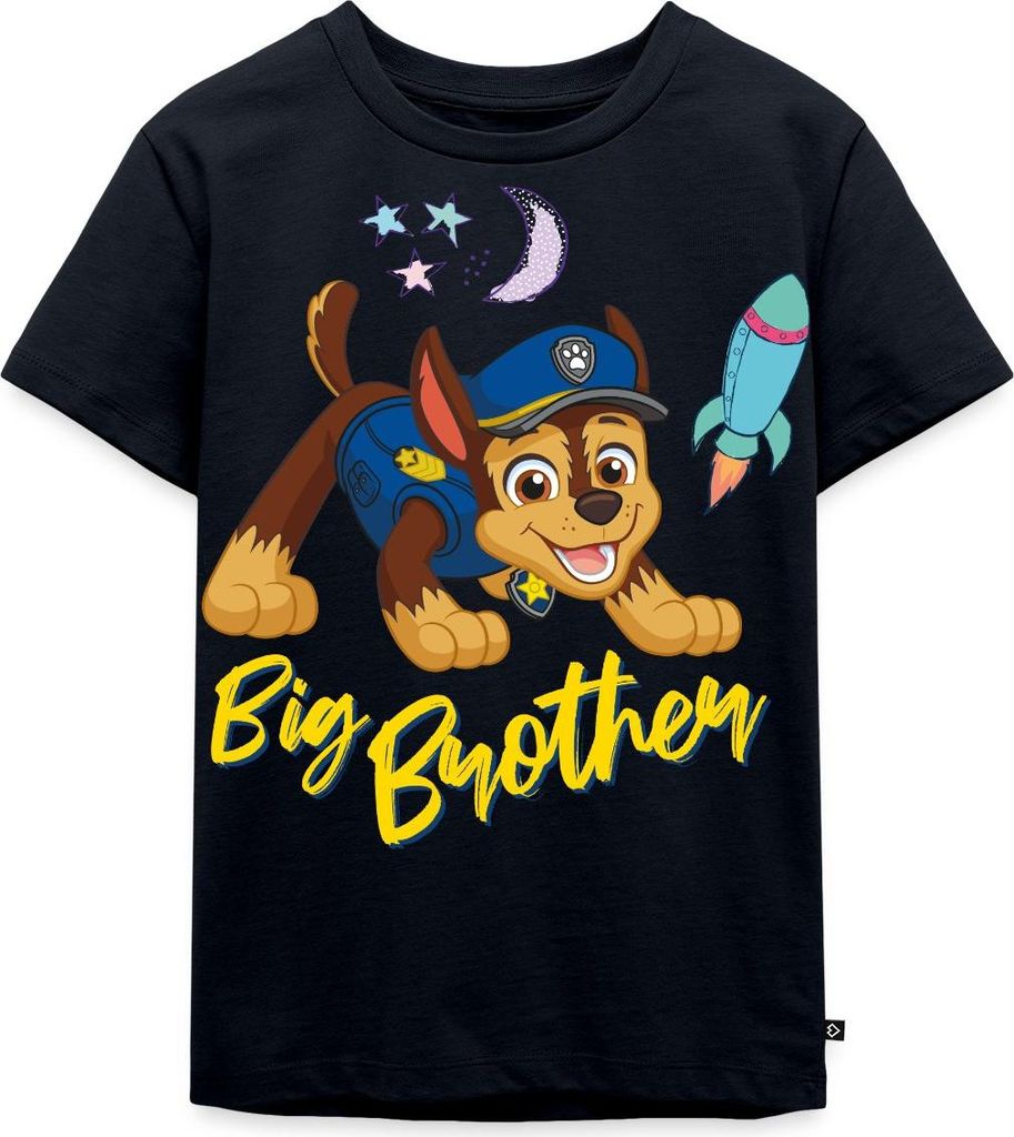 Spreadshirt Paw Patrol Großer Bruder Chase Geschenk Kinder Premium T-Shirt, 134/140 (8 Jahre), Navy