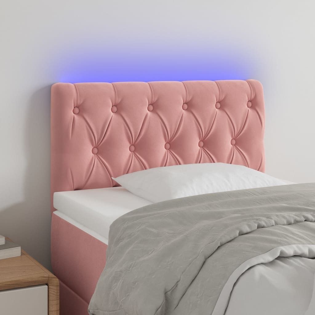 Maison Exclusive - LED Kopfteil Rosa 80x7x78/88 cm Samt