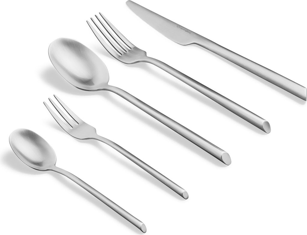 SPRINGLANE Besteck Set 40-tlg. Edelstahl matt, Robustes Besteckset für 8 Personen aus rostfreiem 18/10 Edelstahl, Essbesteck mit Messer, Gabel, Es...