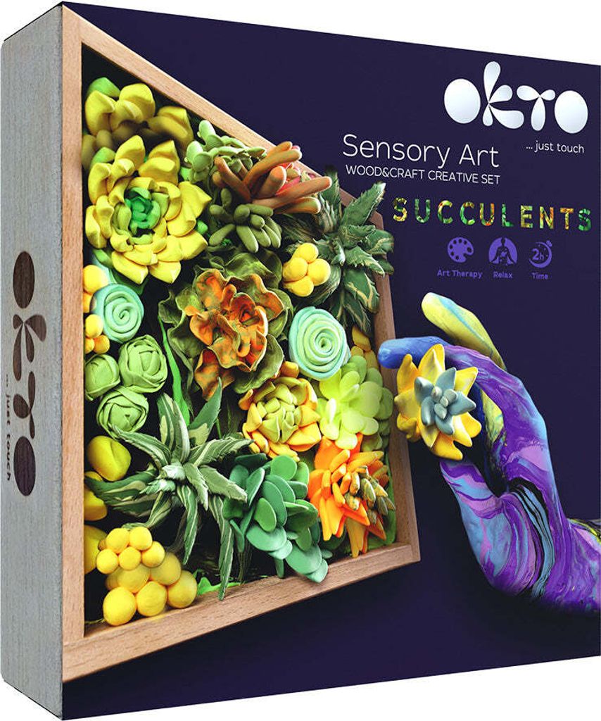 OKTO Energy Výtvarná modelovací sada sukulenty v dřevěném Obrázek produktu 