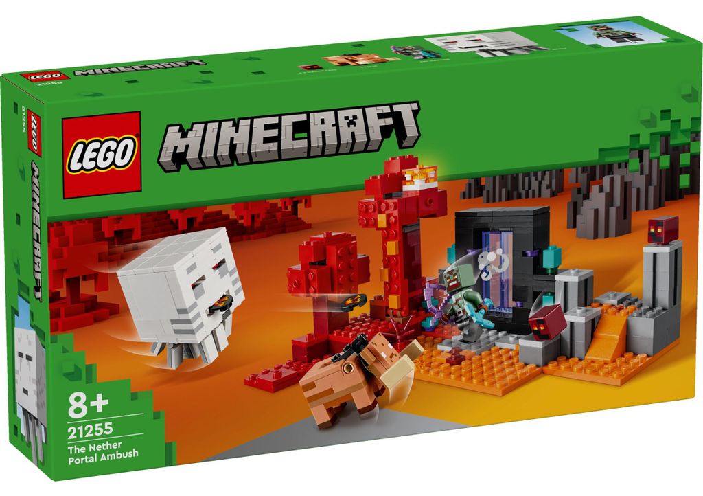 LEGO Minecraft Hinterhalt am Netherportal, Gaming-Spielzeug Produktbild 