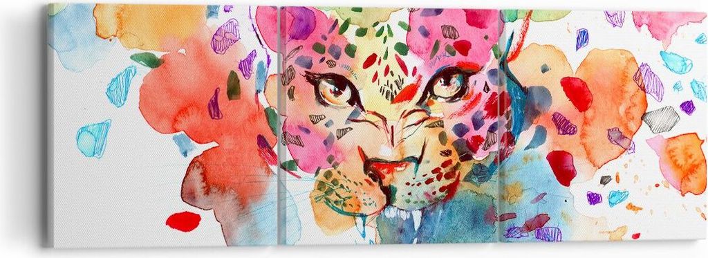 Bild auf Leinwand - Leinwandbild - Farbe Konzept Katze - 90x30cm - Wand Bild - Wanddeko - Wandbilder - Leinwanddruck - Bilder - Kunstdruck - Wandde...
