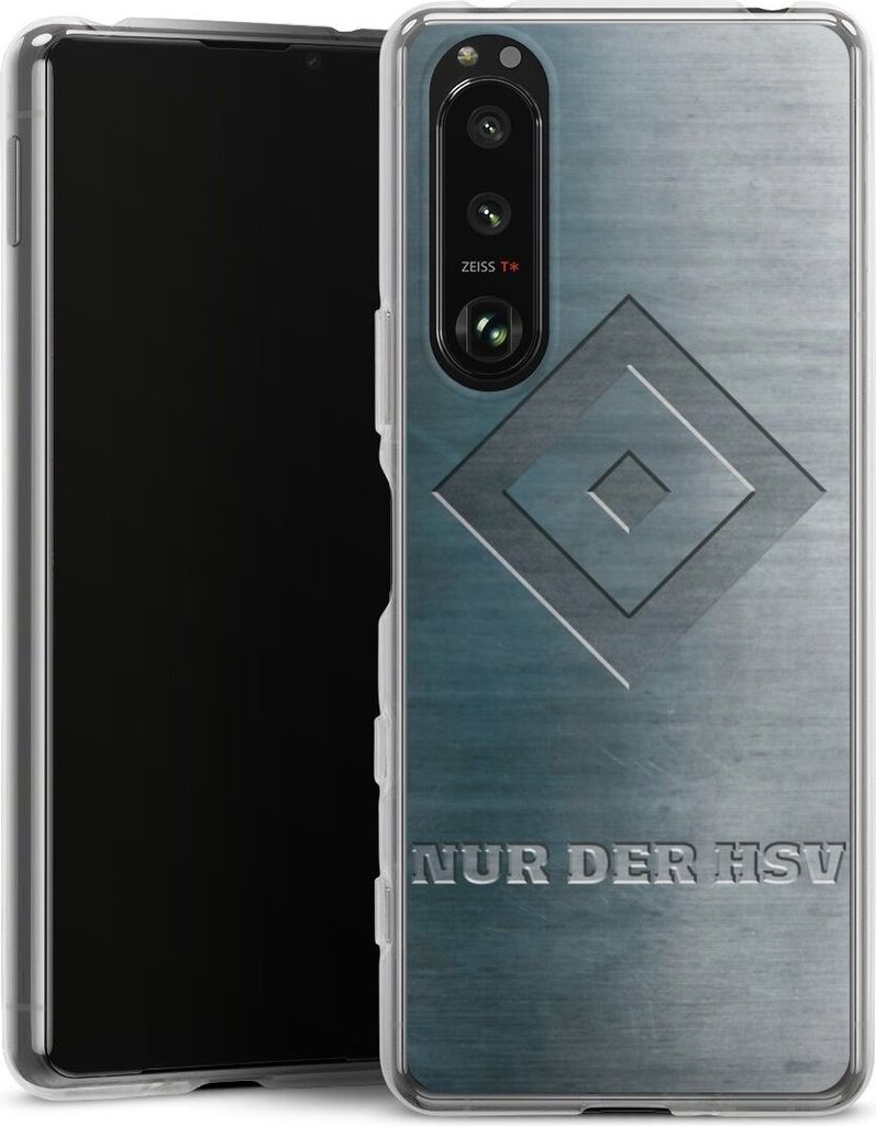 DeinDesign Handyhülle für Sony Xperia 5 III Silikon Hülle Case Smartphone Schutzhülle HSV Hamburger SV Metallic Look