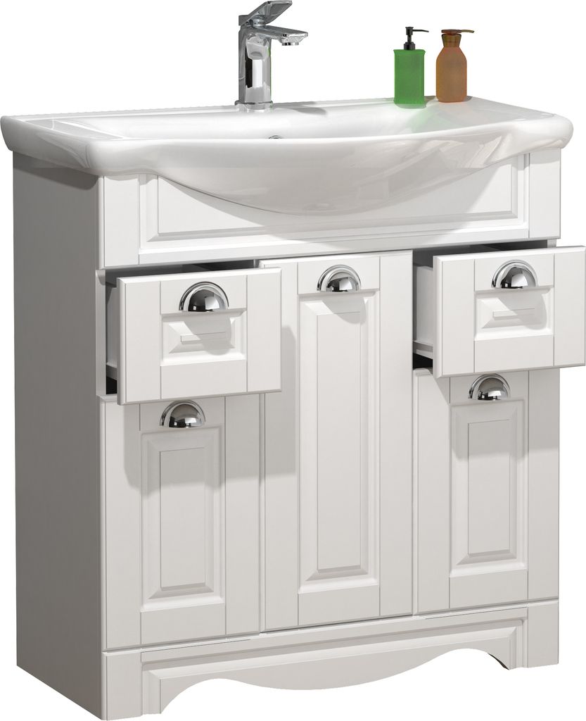 2pcs Salle à laver / meuble lavabo 75 cm / ensemble de Image du produit 