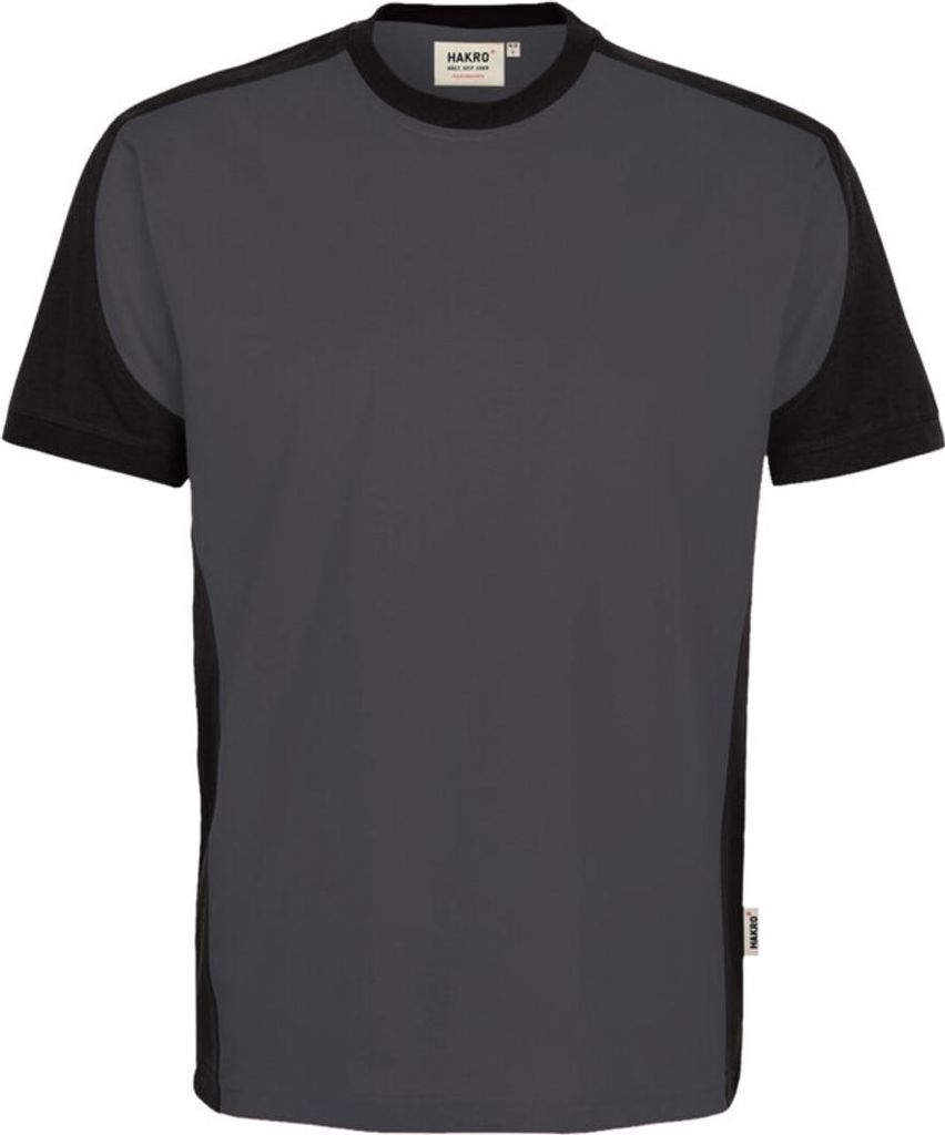 HAKRO T-Shirt Contrast #590 Gr. S karbongrau/schwarz