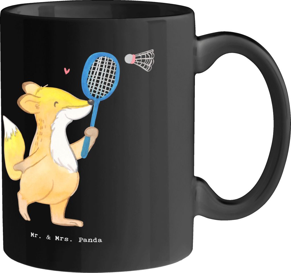 Mr. & Mrs. Panda Tasse Badminton Trainerin Inspiration - Schwarz - Geschenk, Dankbarkeit, Kaffeetasse, Kaffeebecher, Sportart, mit Motiv, Bedruckte...