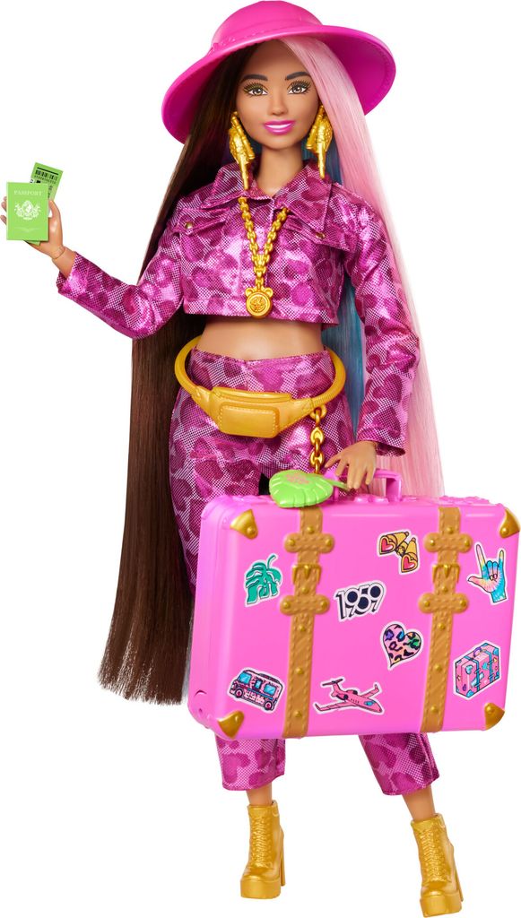Reise Barbie-Puppe mit Safari-Outfit, Barbie Extra Fly, Produktbild 4