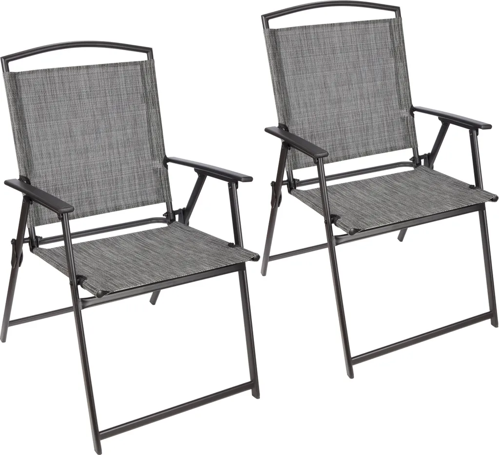Chaise de Camping Pliante Bergamo - Fauteuil de Balcon Gris Résistant