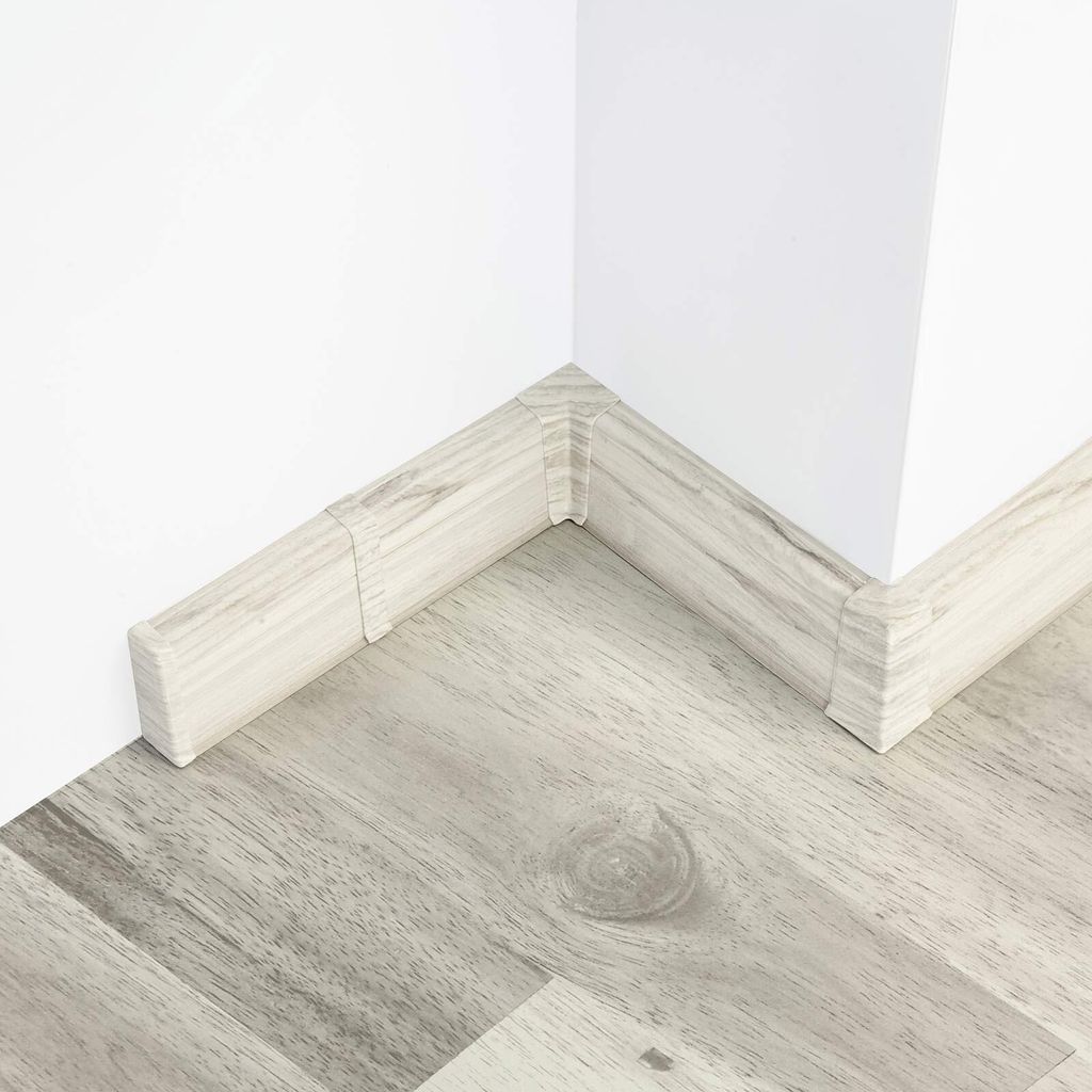 DQ-PP Sockelleiste PVC 200cm + Dübel | Kabelkanal | Fussleiste | Farbe: Eiche Darwen | Höhe: 55mm | ; LPDD55.2M