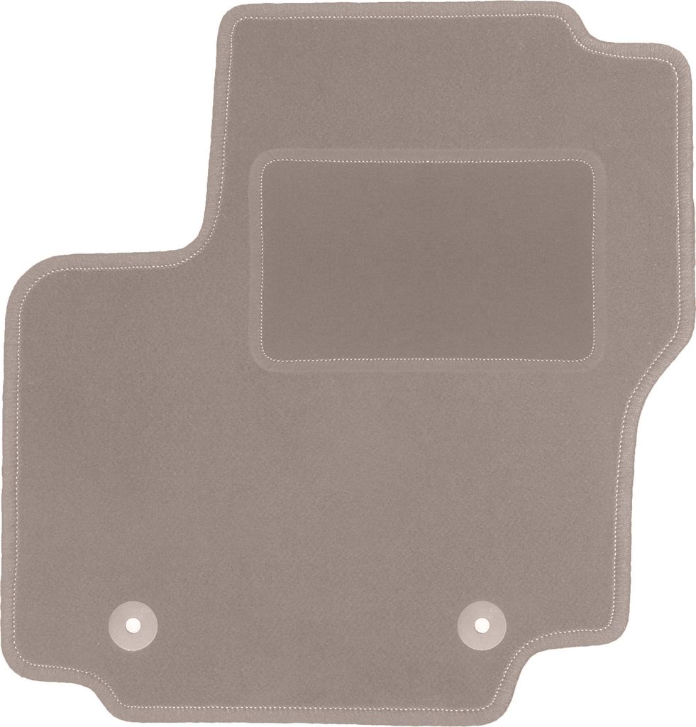 Fahrerfußmatte Velours beige passend für Ford S-MAX MK1 (2006-2012, Minivan) – mit Befestigungen – passgenau