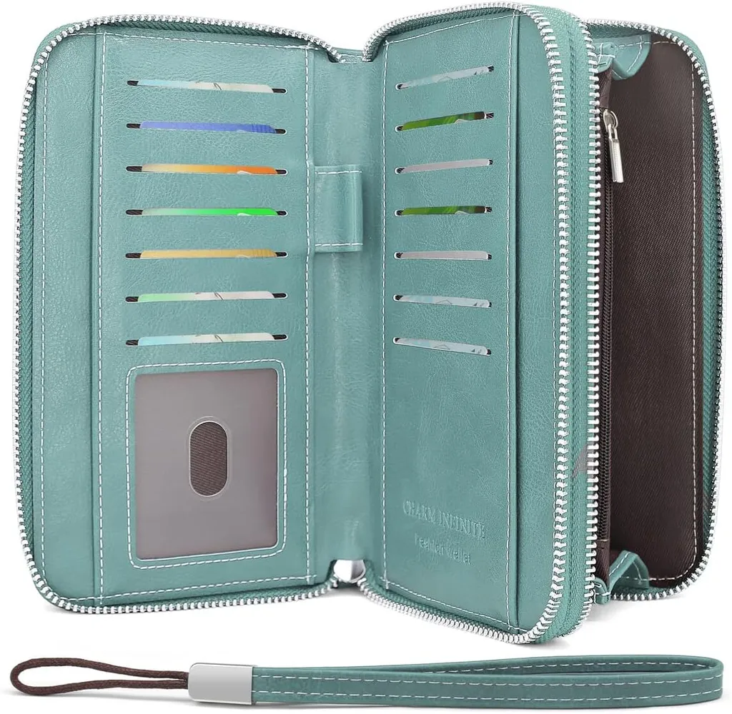 Portafoglio RFID Donna Grande Capacità - 14 Slot e Tasca Monete