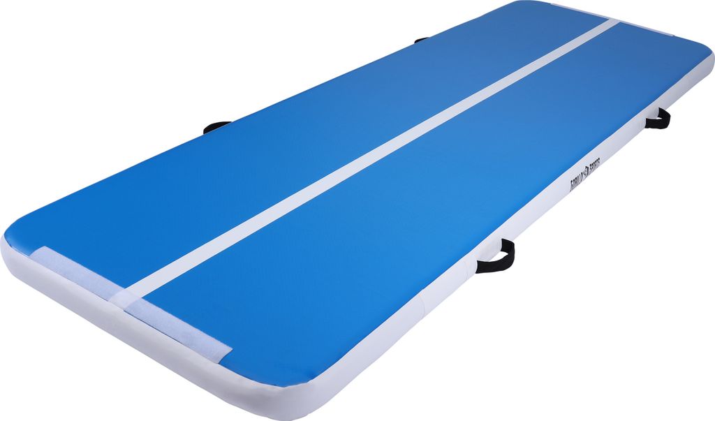 GORILLA SPORTS Gymnastikmatte - 5m, Aufblasbare, mit Elektrischer Luftpumpe und Tragetasche, 10cm Dicke - Trainingsmatte, Air Matte Track, Turnma...