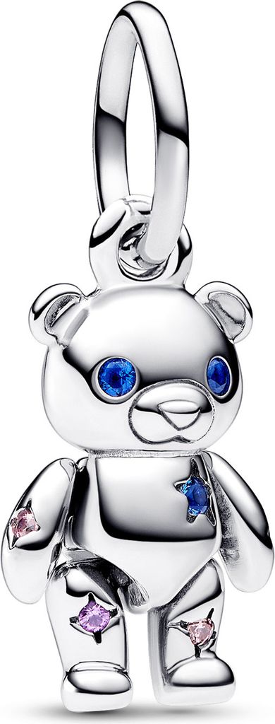 Beweglicher Teddybär Anhänger PANDORA Moments aus 925er Silber