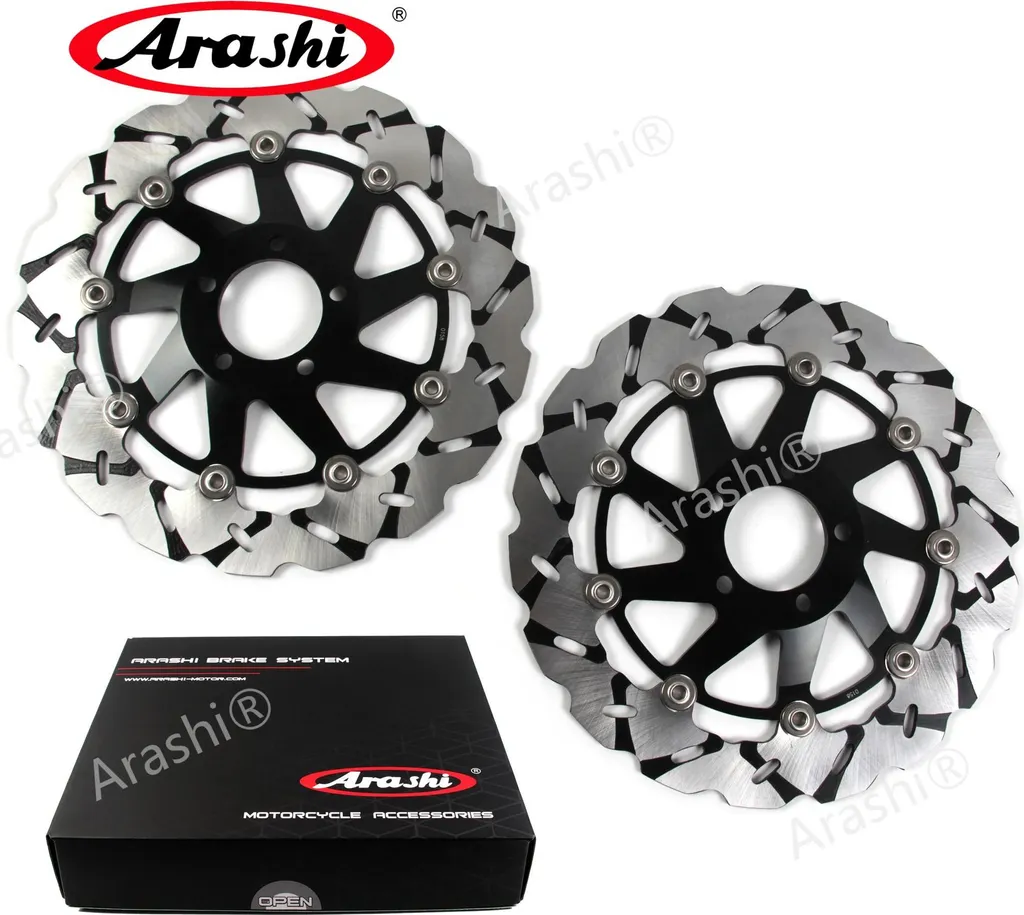 Paire de disques de frein flottants CNC noirs pour moto Kawasaki