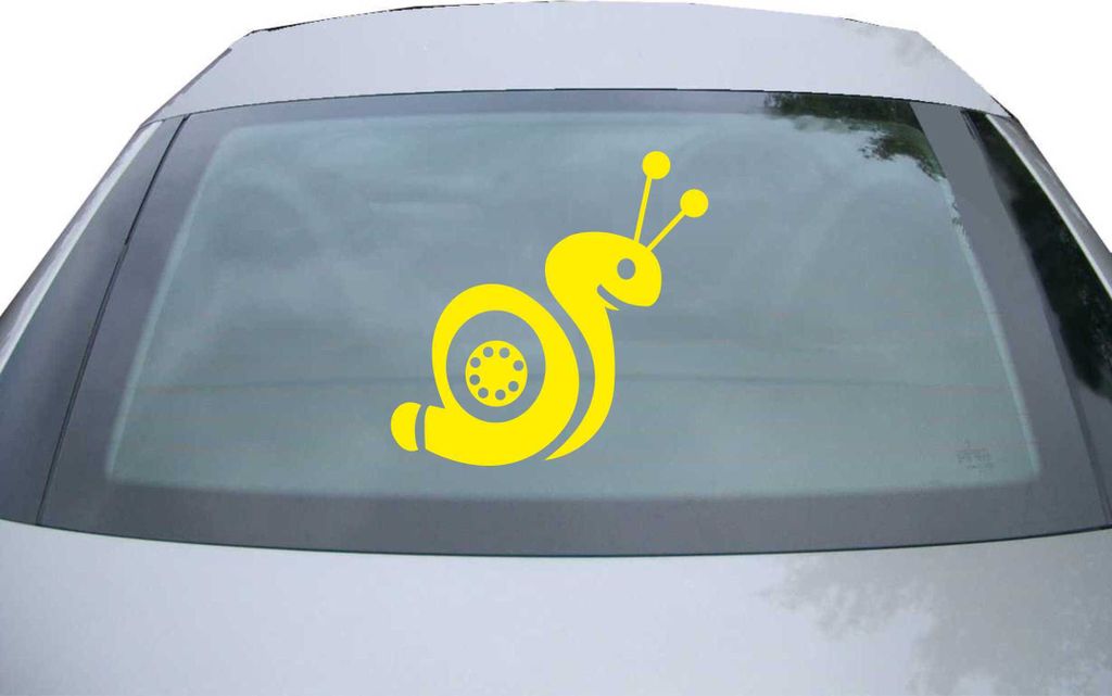 Indigos UG - Aufkleber Heckscheibe & Motorklappe DE6083 - gelb - 600x594 mm - turbo snail III - Auto Scheiben Fenster Heckklappe Tuning Racing JDM ...