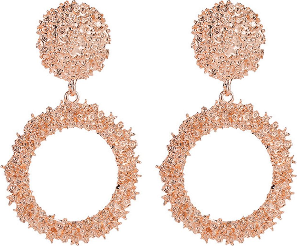 Paar geometrische Statement-Ohrringe im Vintage-Stil, funkelnde Legierung, großer hohler Ring, Creolen für Frauen und Mädchen, Mode-Accessoires,...