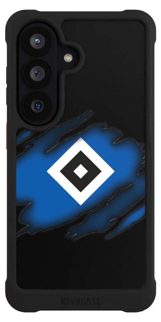 NIVOCASE Hülle für Samsung Galaxy S26 Stoßfeste Handyhülle NIVOmax Case Schwarz HSV Hamburger SV Offizielles Lizenzprodukt