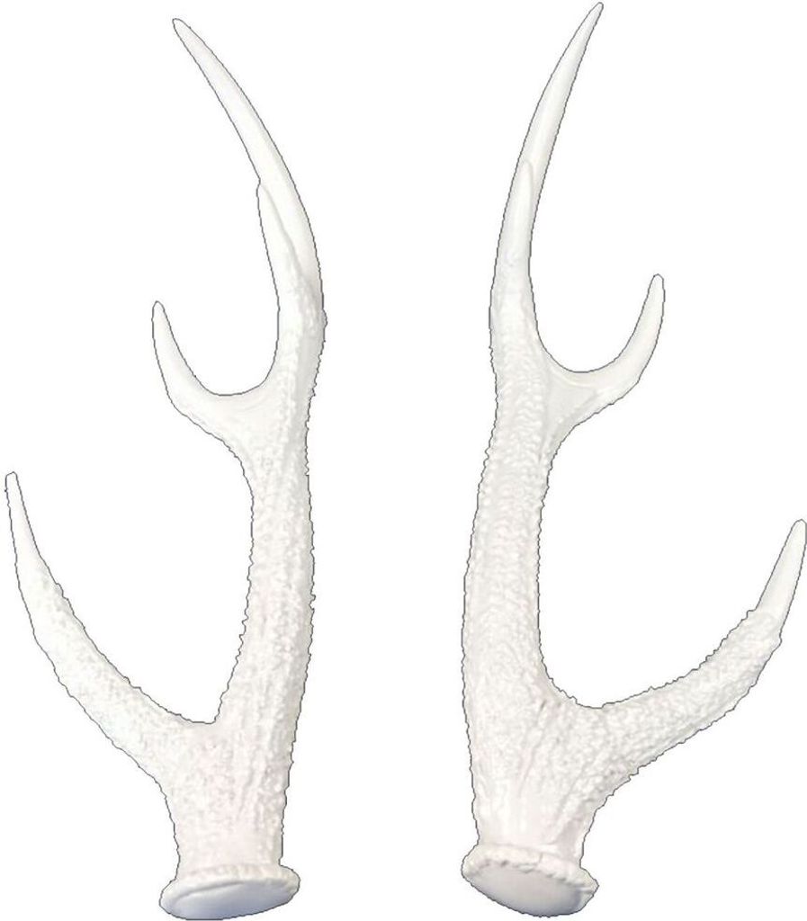 Trophäe Tischdeko Hirschgeweih weiß glänzend 37x13x12cm Produktbild 