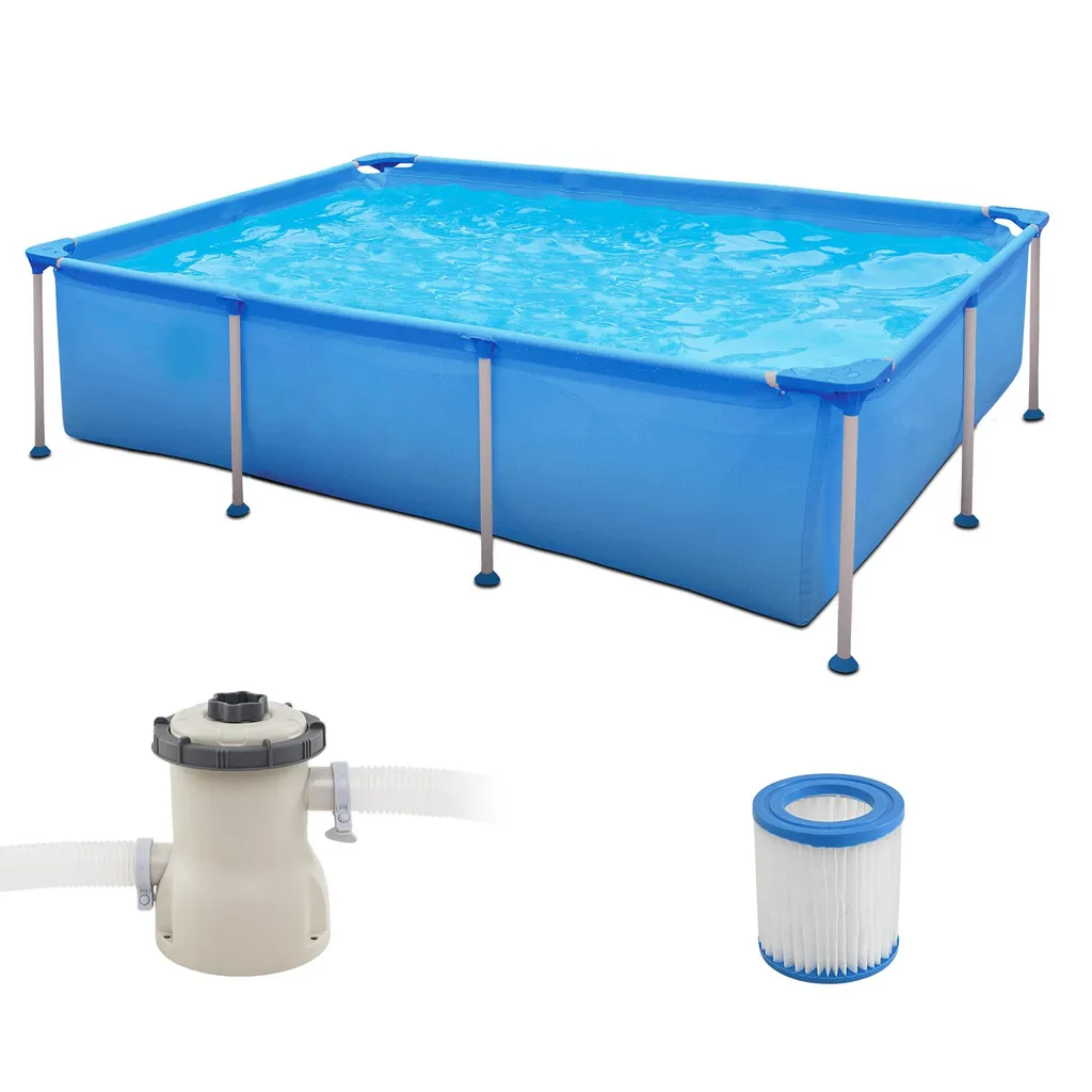 Piscina Outdoor COSTWAY: Eleganza Rettangolare e Comfort per il Giardino